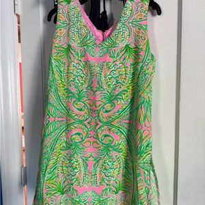 Lilly Pulitzer Pink and Green Tropical Mini Dress